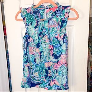 Lilly Pulitzer | XXS | Talisa Ruffle Top in Lookin Sharp